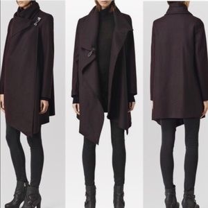 All Saints Monument Black wool coat size 2